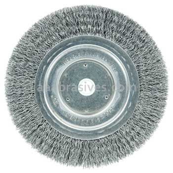 Weiler 36203 Wolverine 6" Crimped Wire Wheel .014" Steel Fill Medium Face 5/8"-1/2" Arbor Hole