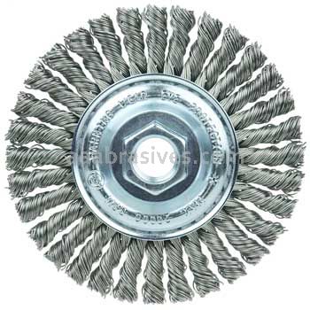 Weiler 36218 Wolverine 4" Knot Wire Wheel Stringer Bead Twist .020" Steel Fill 5/8"-11 UNC Nut