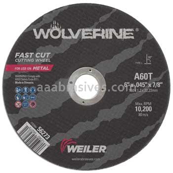 Weiler 56273 6" x .045" Wolverine Type 1 Cut-Off Wheel A60T 7/8" AH