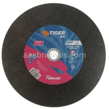 Weiler 57085 14" x 3/32" TIGER AO STUD Type 1 Large Cutting Wheel A36R 1" AH Chop Saw