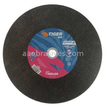 Weiler 57089 16" x 1/8" TIGER AO Type 1 Large Cutting Wheel A30R 1" AH Stationary Saw