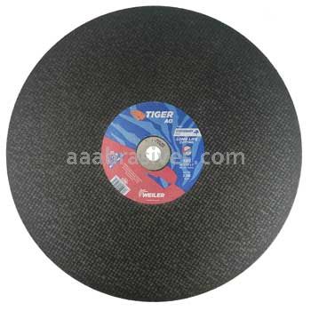 Weiler 57097 20" x 1/8" TIGER AO Type 1 Large Cutting Wheel A30R 1" AH Stationary Saw