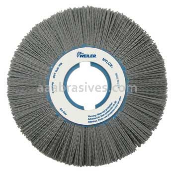 Weiler 83190 8" Crimped Filament Nylox Wheel .040/120 SC Fill 2" Arbor Hole with 1/2" x 1/4" Double Keyway