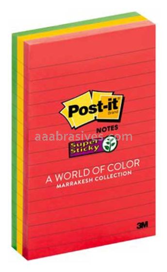 Post-it™ Super Sticky Notes 660-3SSAN 4 in x 6 in Marrakesh Collection 3M 7010332775