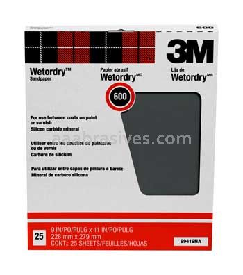 3M™ 7000126423 9 x 11 600A Grit Pro-Pak™ Wetordry™ Sanding Sheets