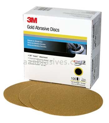3M™ 7100030962 6" P80 Grit 236U Hookit™ Gold Sanding Disc 00983