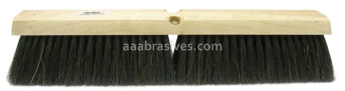 Weiler 42016 18" Medium Sweep Floor Brush Black Tampico Center with Horsehair Casing
