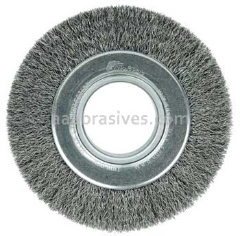Weiler 06080 6" Medium Face Crimped Wire Wheel .014" Steel Fill 2" Arbor Hole