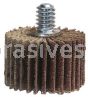 2 x 1 x 1/4-20 240 Merit Super Finish Mini Grind-O-Flex Small Diameter Flap Wheels With 1/4"-20 Threaded Mandrel