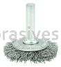 Weiler 17903 1-1/2" Stem-Mounted Concave Crimped Wire Wheel .0118" Steel Fill 1/4" Stem