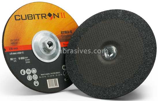 3M™ 7100103313 9 x 1/4 x 5/8-11 T27 Cubitron™ II Depressed Center Grinding Wheel 87153