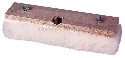 Weiler 75153 - 16" Lambswool Wax Applicator, Lacquered Hardwood Block - 012382751531