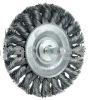 Weiler 17681V 3-1/4" Stem-Mounted Knot Wire Wheel .014" Steel Fill 1/4" Stem Vending Ready