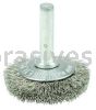 Weiler 17930 1-1/2" Stem-Mounted Concave Crimped Wire Wheel .006" Stainless Steel Fill 1/4" Stem