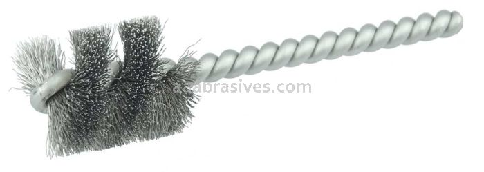 Weiler 21086 7/8" Power Tube Brush .006" Stainless Steel Wire Fill 1" Brush Length