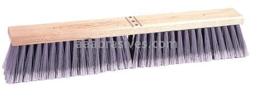 18" Contractor Coarse Floor Broom, Blended Horsehair Fill, 1 Row Steel Wire in Center