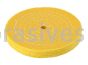 Unmounted Buffing Wheel 6" Dia. Pin Hole Arbor 12 Ply Razor Buff Leather Center Treated Yellow