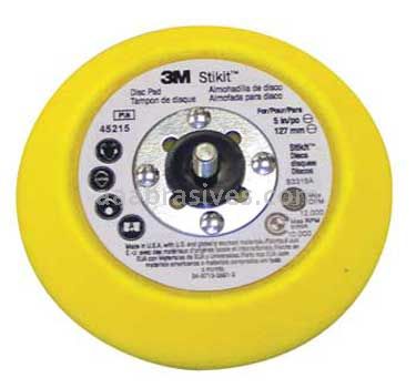 3M&trade; 7100035128 5 x 3/4 x 5/16-24 Stikit&trade; External Disc Pad 45215