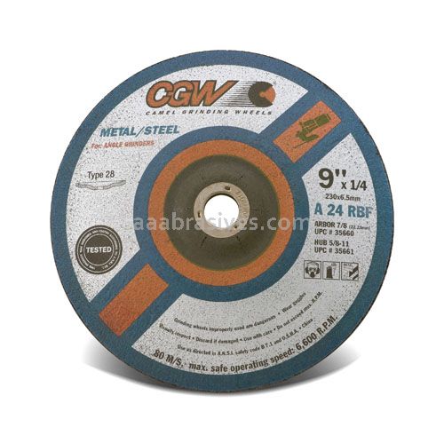 CGW 35661 9 x 1/4 x 5/8-11 A24-R-BF Steel T28 Fast Cut