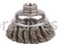 Weiler 12746 3-1/2" Single Row Knot Wire Cup Brush .020" Steel Fill 5/8"-11 UNC Nut