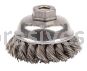 Weiler 13153 3-1/2" Single Row Knot Wire Cup Brush .023" Steel Fill 3/8"-24 UNF Nut