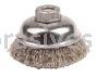 Weiler 13185 3-1/2" Crimped Wire Cup Brush .014" Stainless Steel Fill 3/8"-24 UNF Nut