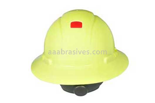 3M&trade; 7000144983 H-809R-UV Full Brim Hard Hat Hi-Vis Yellow 4-Point RatchetSuspension with Uvicator