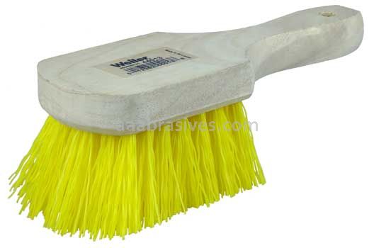 Weiler 44013 8" Utility Scrub Brush Yellow Polypropylene Fill Short Handle Wood Block