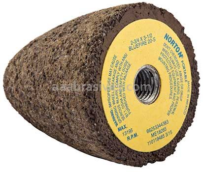 Norton Abrasives 66253344383 2-3/4 x 3-1/2 x 5/8-11 Bluefire 16 S ME18265 E57608 NCRH Steel Bushing Type 16 Grinding Wheel Cones