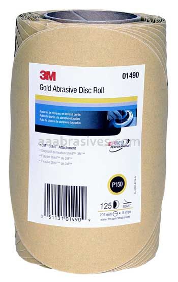 3M™ 7010292229 8” P150 Grit Stikit™ Gold Disc Roll