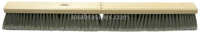 18" Contractor Floor Broom, Grey Flagged Border w/Stiff Black Synthetic Center