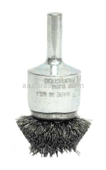 Weiler 10076 1-1/4" Circular Flared Crimped Wire End Brush .006" Steel Fill