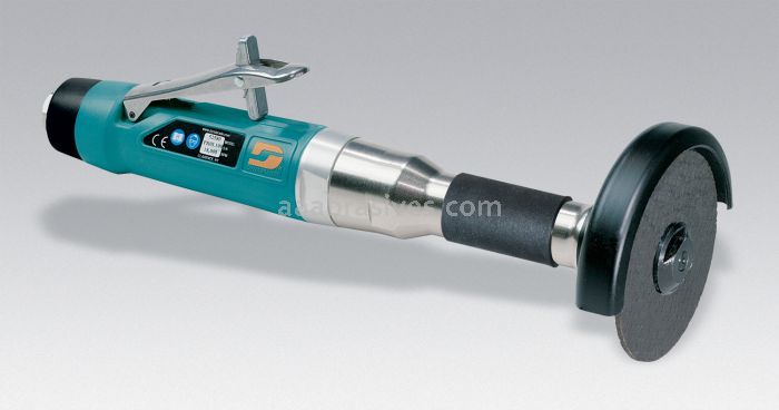 Dynabrade 52580 4" Straight-Line 6" Extension Cut-Off Wheel Tool 1 hp, 18,000 RPM Rear Exhaust, 3/8"-24 Spindle Thread