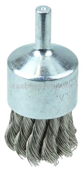 Weiler 36289 Wolverine 1" Knot Wire End Brush .014" Stainless Steel Fill 1/4" Stem