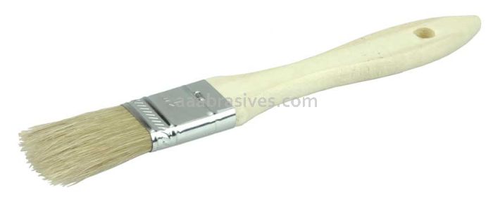Weiler 40179 1" Vortec Pro Chip & Oil Brush White Bristle 1-1/2" Trim Length Wood Handle