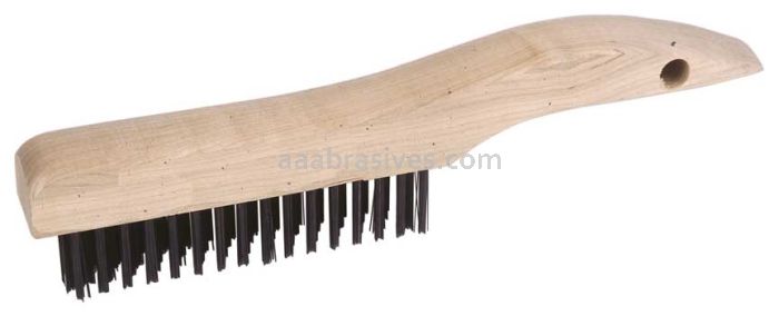Weiler 73217 Hand Wire Scratch Brush .012 Steel Wire Fill 4 x 16 Rows Plastic Handle