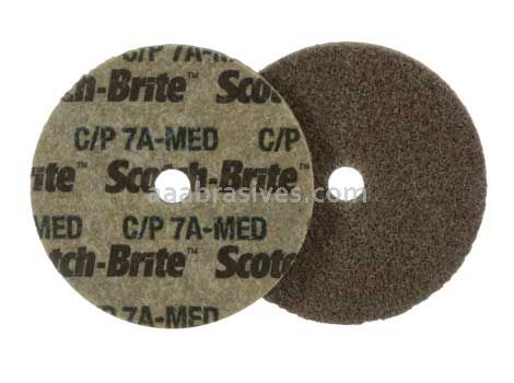 3M™ Scotch-Brite™ 7000045847 3 x 1/4 x 1/4 7A Medium Cut and Polish Unitized Wheel