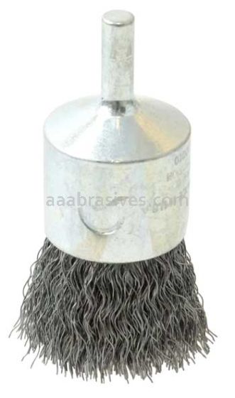 Weiler 10010 1" Crimped Wire End Brush .0104" Steel Fill
