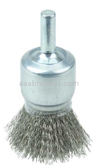 Weiler 11013 Coated Cup Crimped Wire End Brush 3/4" .006" Stainless Steel Fill