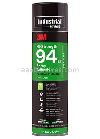3M 7000121417 Hi-Strength 94 ET Spray Adhesive Low VOC <20% Clear.