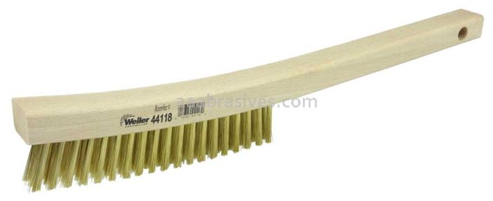 Weiler 44118 Plater's Brush Brass Fill 3 X 19 Rows Curved Handle