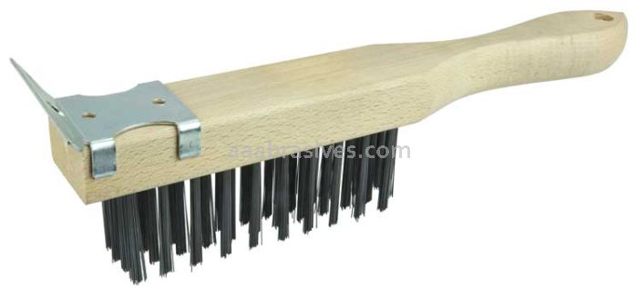 Weiler 25211 Vortec Pro Scratch Brush w/Scraper .012 Carbon Steel Fill 4 x 11 Rows