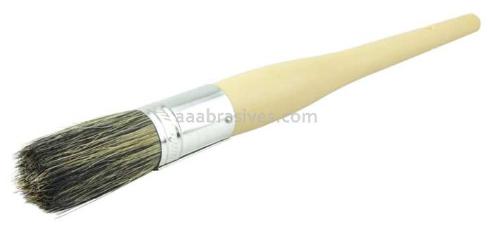 Weiler 40121 #8 15/16" Round Sash Brush Grey Bristle Fill 2-1/4" Trim Length Plain Foam Handle