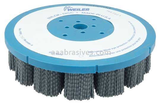 Weiler 85997 9" Maximum Density Nylox Disc Brush 80 SC Crimped Rectangular Fill