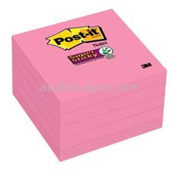 Post-it™ Super Sticky Notes 654-5SSNP 3 in x 3 in Neon Pink 3M 7010292910