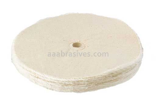 Unmounted Buffing Wheel 8" Dia. 5/8" Arbor Hole 40 Ply Single Stitched 162-8 Cotton White
