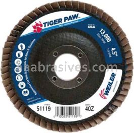 NOBRAND ZACK 8’0” Weiler 51119 - Tiger Paw Flap Disc Angled Type 29 - 40 Grit