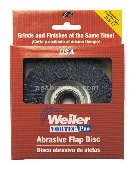 Weiler 30823 - 4" 60Z, 5/8"-11 A.H., Vortec Pro Abrasive Flap Disc, Aluminum Backing - 012382308230