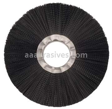 Weiler 20510 8" Nylon Wheel Brush .020" Crimped Black Fill 2" Arbor Hole