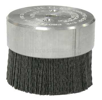 Weiler 86111 Burr-Rx 3" Maximum Density Miniature Disc Brush .055/80 CG Crimped Fill